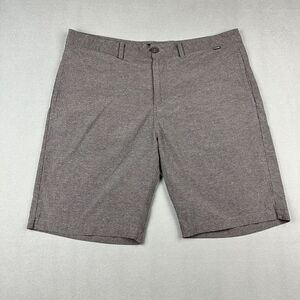 Travis Mathew Shorts Mens 38 Gray Geometric Outdoor Golf Chinos Stretch Preppy*